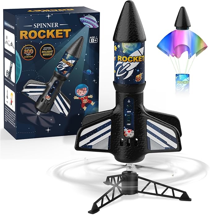 Rocket Launcher for Kids, Self Launching Motorized Air Rocket Toy, Outdoor Toys by Mafbeanl