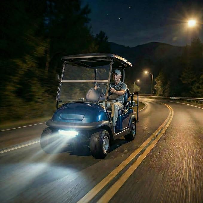 NOKINS Club Car Precedent Light Kit with Bumper for Club Car Precedent 2004-UP Electric Gas Golf Cart - 12V LED Headlight & Turn Signal Light(Fit #102524800/1025248-01) (Front & Rear Light Deluxe Set)