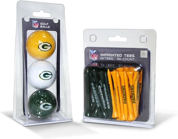 Team Golf NFL Kansas City Chiefs 3 Golf Balls and 50 Golf Tees Logo Imprinted Golf Balls (3 Count) & 2-3/4" Regulation Golf Tees (50 Count), Multi Colored