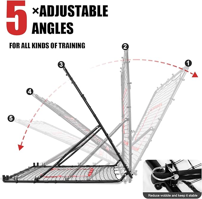 Storgem Baseball Softball Rebounder Net, Pitch Back Rebound Net,Soccer Rebound Net, Fielding Rebounder,Double Sided Adjustable Multi-Sports Pitching Rebound Net for Throwing Practice