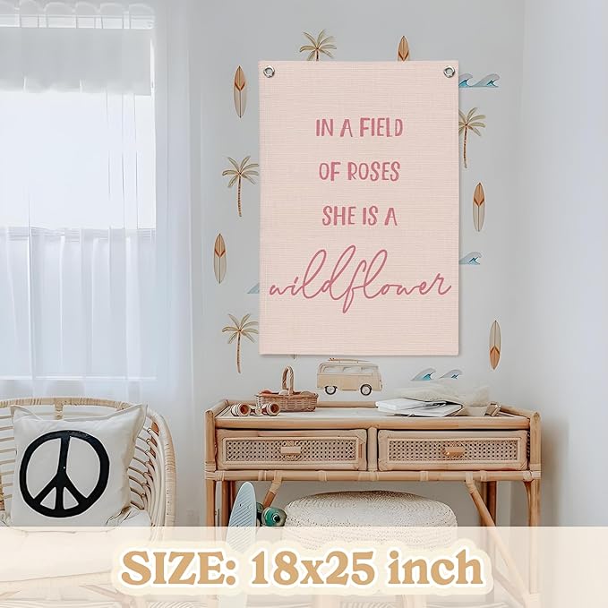 Nursery Decor, Girls Room Decor, In a Field Full of Roses She Is a Wildflower - Image 2