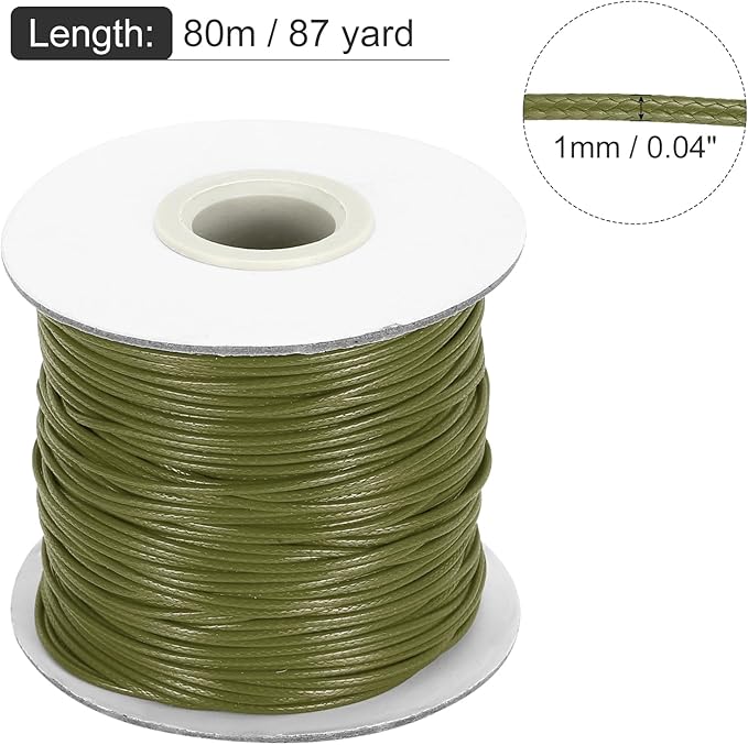 MECCANIXITY Waxed Cord 1mm Waxed Thread 87 Yard Wax String Leather Cord - Image 2