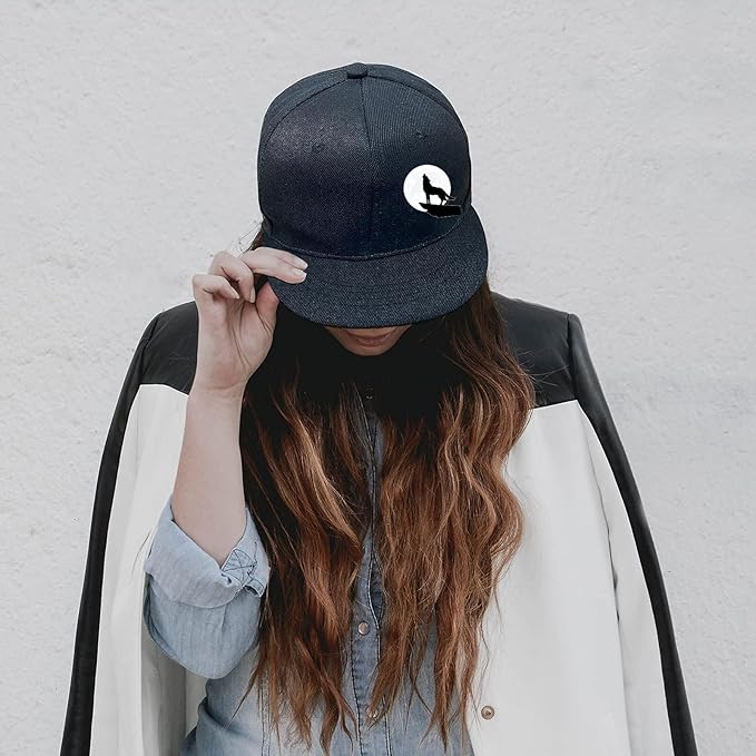 Snapback Hats for Men Flat Bill Hats for Men Black SkullHat Flat Brim Hat Fitted Hats Baseball Caps