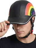 Adult Baseball Cap Helmet - Urban Style for Golf, Low Profile Urban Commute PU Retro Leather Hat for Men & Women