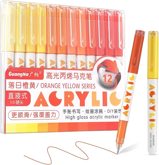 kander Direct Liquid Highlighter Acrylic Marker, 12 Colors Gel Pens by Unknown