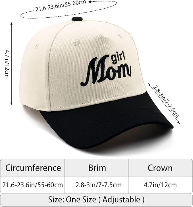 Embroidered Boy Girl Dad Mom Two-Tone Baseball Cap, Classic Dad Hat for Men Women His Her, Family Theme Gift Ideas