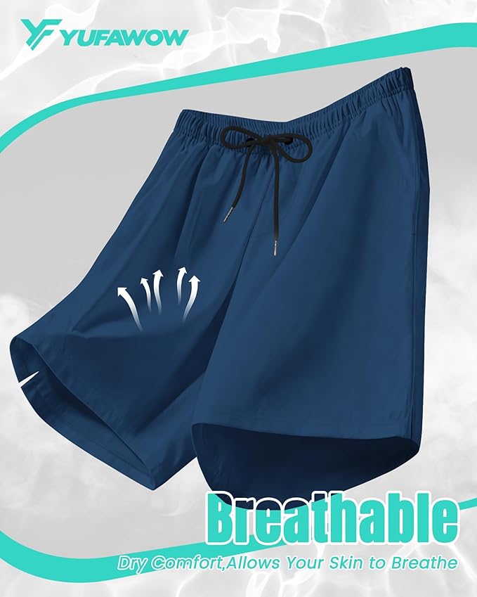 9 Inch Men Swim Trunks with Mesh Lining Quick Dry Breathable Pockets for Summer Beach Cruise Water Park Gym Running