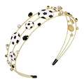 NVENF Football Headbands for Women Jeweled Black White Soccer Headbands Game Day Football Mom Accessories Outfits Gifts Party Favors (Pattern C)