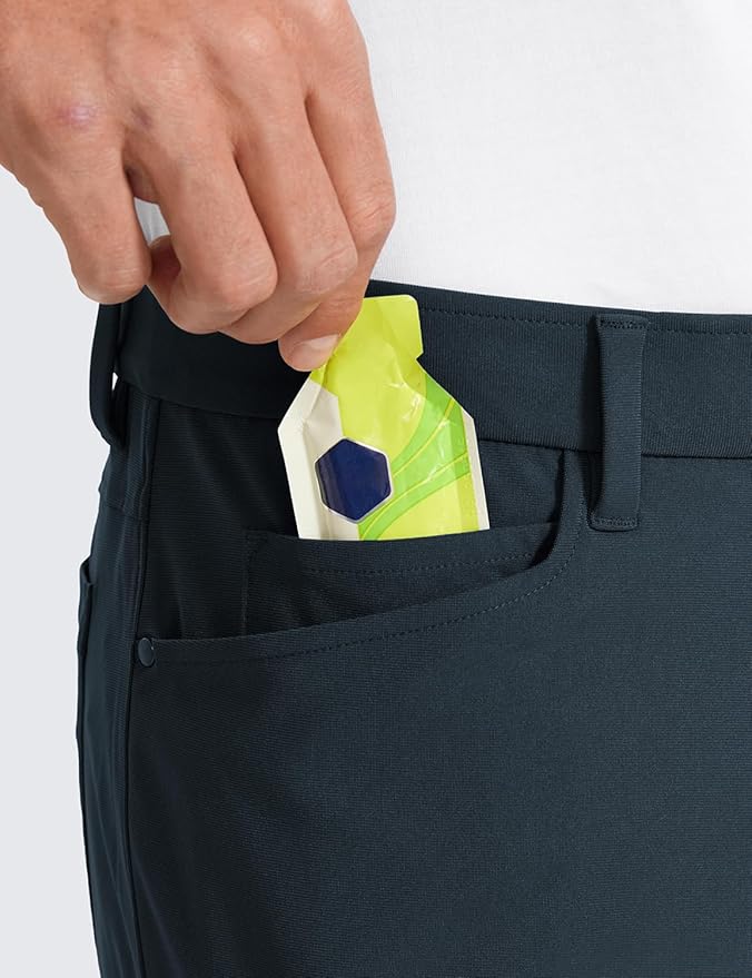 CRZ YOGA All Day Comfy 5-Pocket Golf Pants for Men - 28"/30"/32"/34" Quick Dry Lightweight Casual Work Stretch Trousers