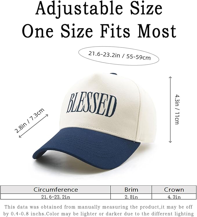 Blessed Trucker Hat, Vintage Embroidered Christian Baseball Caps for Men & Women, Trendy Religious/Birthday Gifts