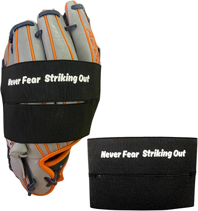 TOFL Baseball Glove Wrap Band for Break-in & Shaping | Elastic Mitt Strap | Adjustable Closure for Pocket Forming & Storage | Youth & Adult Softball Mitt Care Accessory (Message Options)