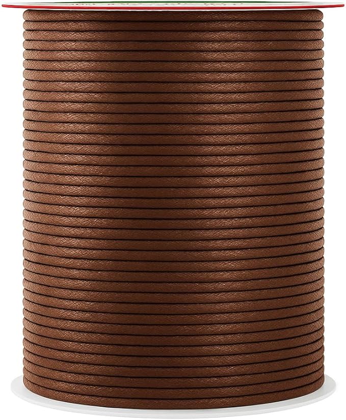 Mandala Crafts 2mm 109 Yards Brown Cotton Waxed Cord by MandalaCrafts