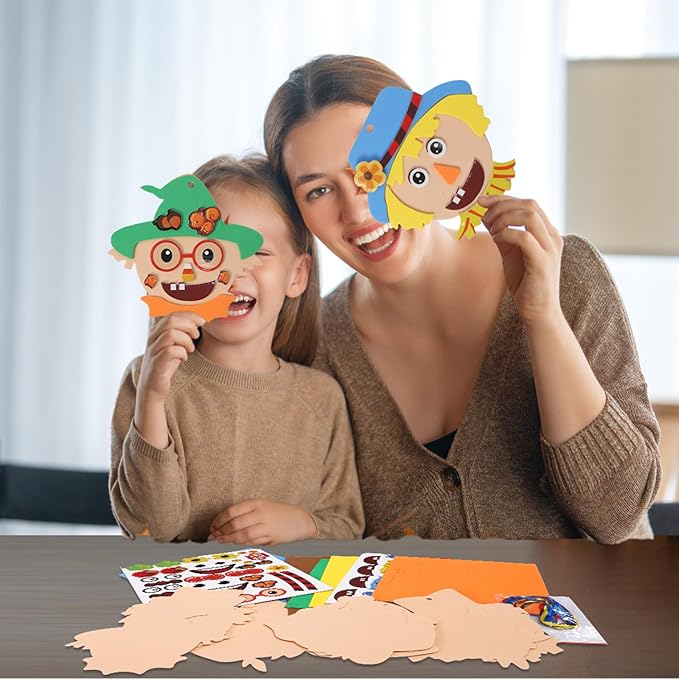 Fennoral 12 Pack Fall Craft for Kids Make You Own Scarecrow Foam Stickers DIY - Image 5