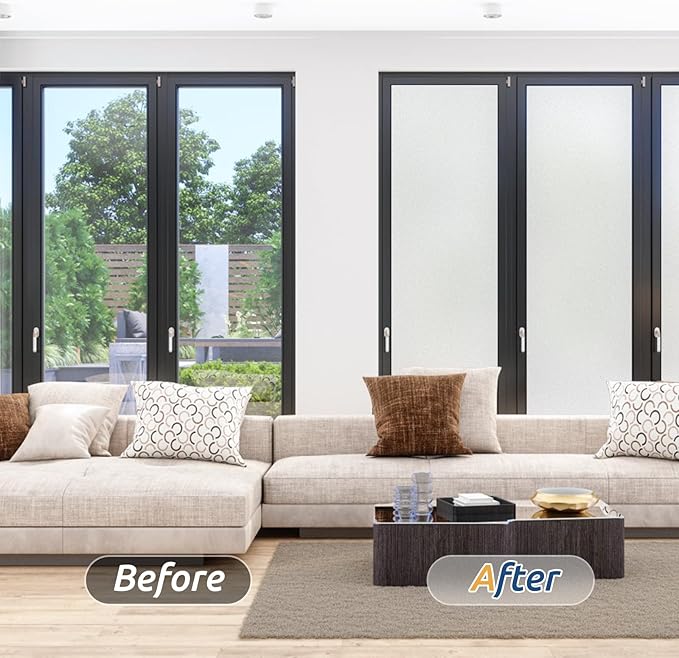 rabbitgoo Window Privacy Film, Frosted Glass Window Clings, Static Cling UV - Image 2
