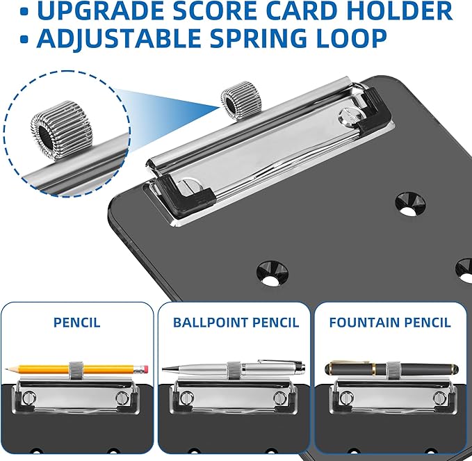 Golf Cart Scorecard Holder with Pencil Holder for Club Car/EZGO/YA/Icon/Star Car/Excar and Other Most Golf Carts. Clear/Black-Tinted are Available 5mm Thick Acrylic and More Sturdy.