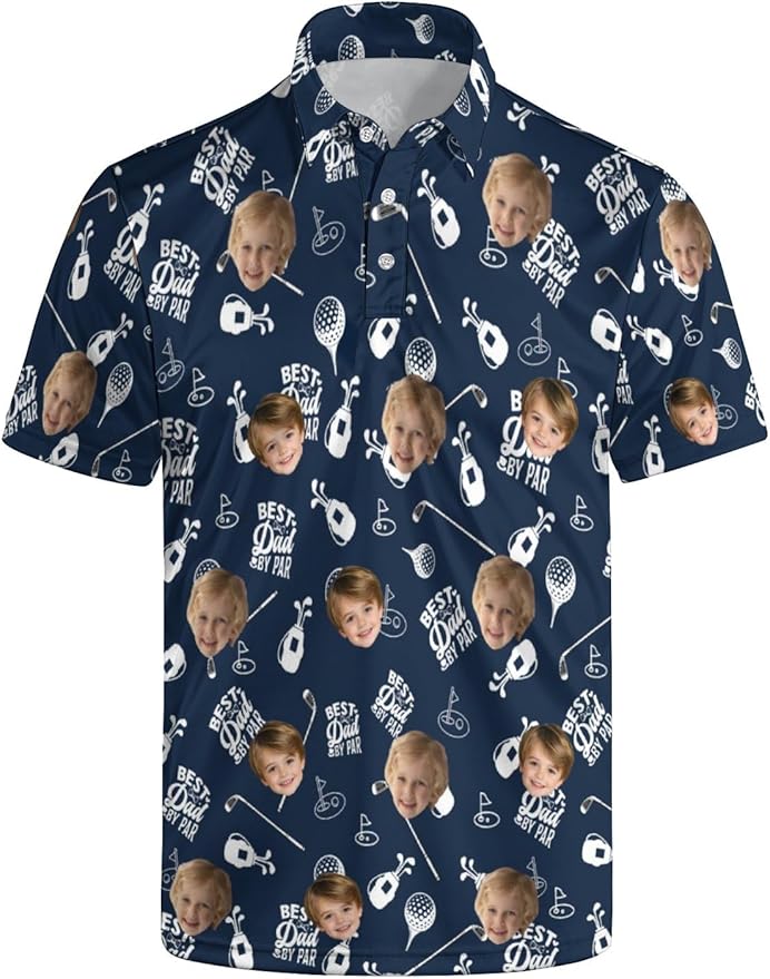 HUURAY Funny Golf Polos for Men Funny Print Short Sleeve Shirts Quick Dry Polo Shirts Hawaiian Shirt Performance Golf Outfits