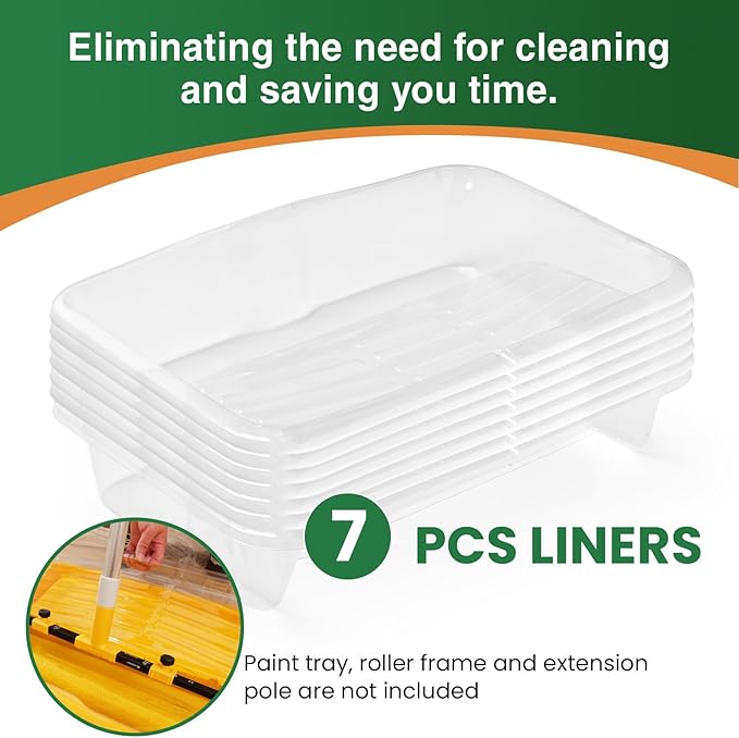 VOOMEY 7 Pcs 18 Inch Paint Tray Liners, Large Paint Roller Sleeves - Image 2