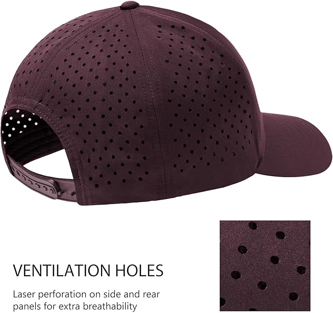 BASSDASH UPF 50+ Quick Dry Baseball Cap Water Resistant Laser Cut Mesh Snapback Hat for Men Women Fishing Hiking FH14