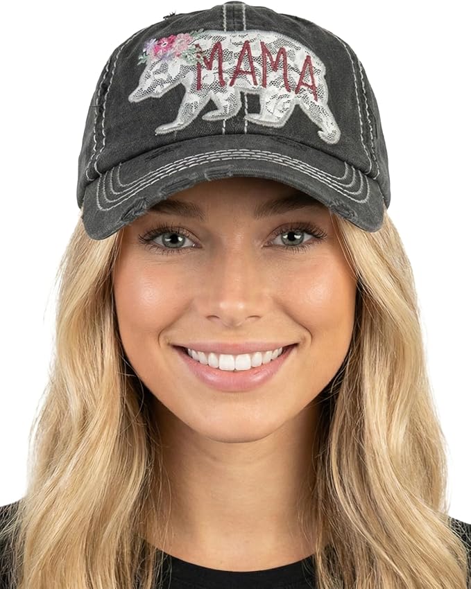 Funky Junque Distressed Vintage Baseball Cap - Embroidered Patch Women's Hat - Holiday, Lifestyle & Patriotic Designs