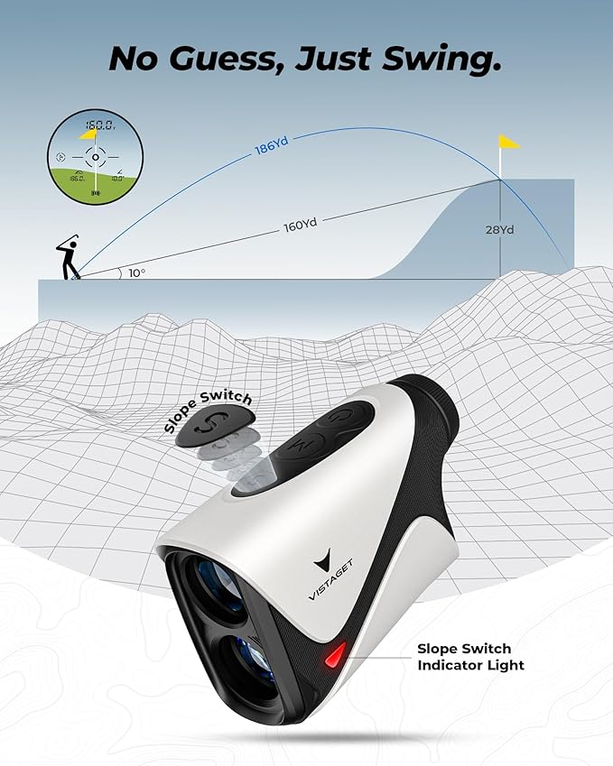 Golf Range Finder 1200 Yards, 7X Magnification, TriMeasure, Rangefinder with Slope On/Off, Flag Lock Vibration, Range Finder Golf Magnetic, USB-C Rechargeable