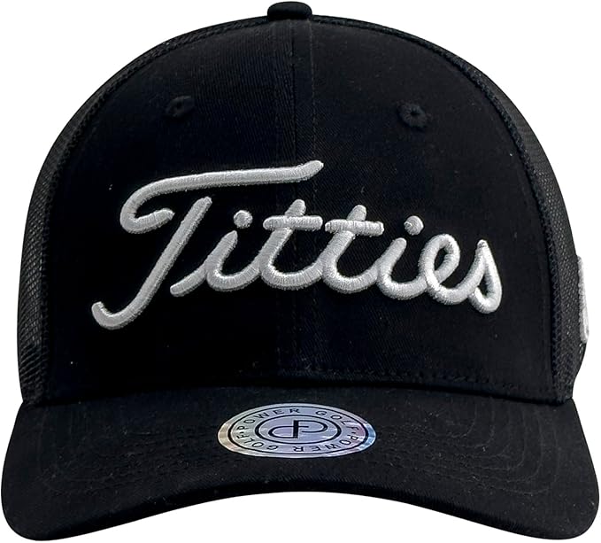 GP POWER GOLF Original Titties Mesh Hat - White Trucker Cap with Adjustable Strapback