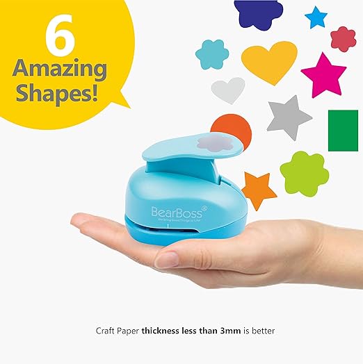 6 Craft Hole Punch Shapes 1 Inch Paper Punches - Image 3