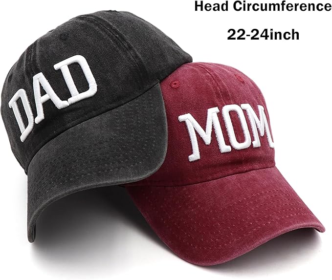 Mom and Dad Hats New Mom Gifts Embroidered Hats for Men Women Adjustable Baseball Cap New Parents Gifts for Couples