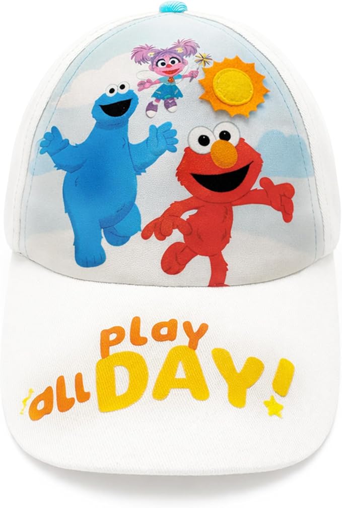 Sesame Street Baseball Cap, Toddler Hats for Boys & Girls Ages 2T-4T, Adjustable Kids Baseball Caps