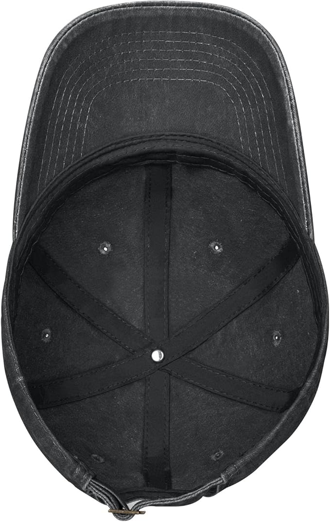 Gothic Goth Crescent Moon Hat, Adjustable Embroidered Washed Baseball Cap for Men Women