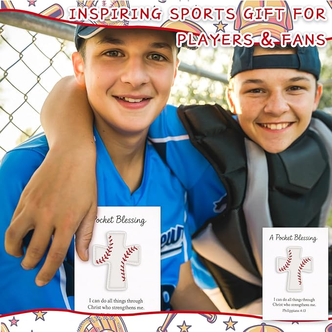 Gosodeny 6 Set Baseball A Pocket Blessing with Gift Cards Pockets Blessing Baseball Encouragement Gifts nspirational Baseball Keepsake for Players and Coaches Sports Lovers Team