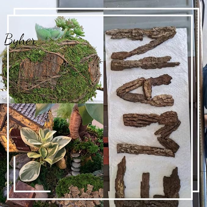BYHER Fake Moss for Crafts, Tree Bark for Crafts, Floral Arrangements - Image 6