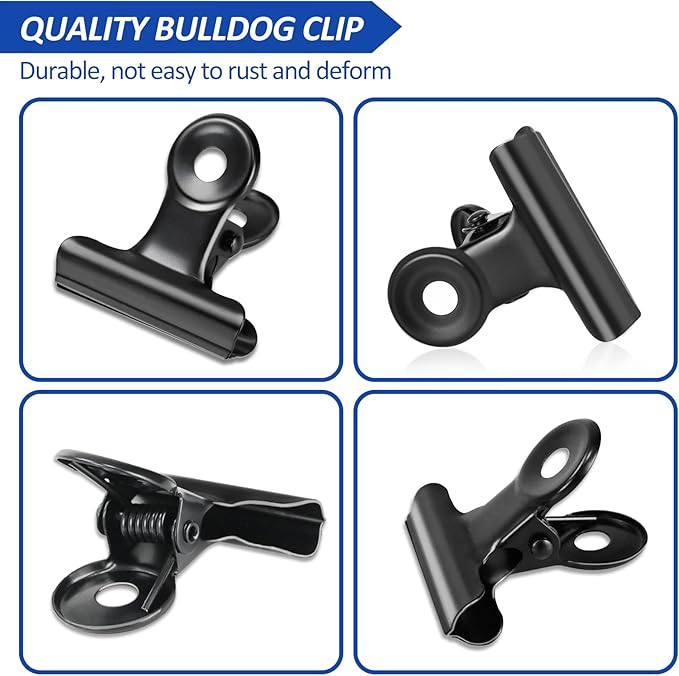 30 Pack Bulldog Clips 0.87 Inch Small Hinge Paper Clips Metal Hinge Clips - Image 4