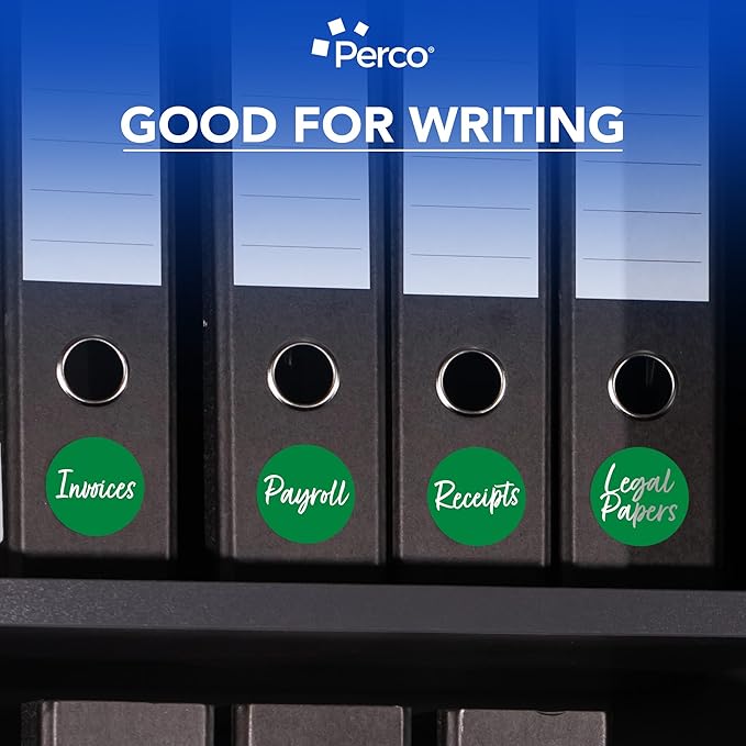 Perco Green 3-Inch Perforated Circle Dot Sticker Labels — 10 Rolls, 000 Round - Image 6