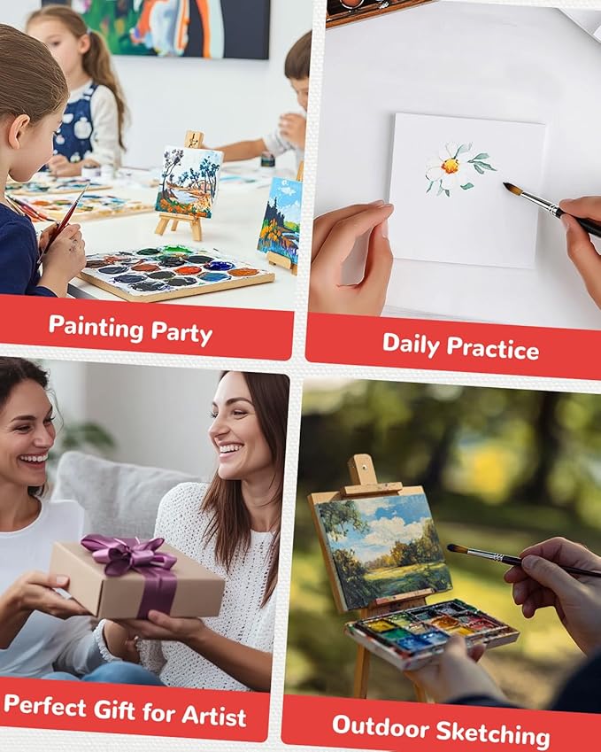 Mini Canvas Boards for Painting 36 Pack, 4x4 Inch Canvas Panels, 100% Cotton - Image 7