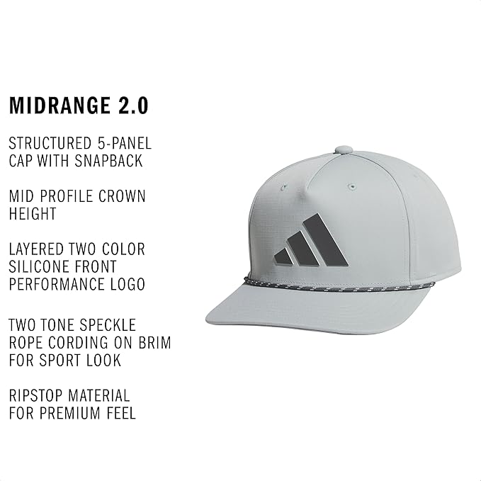 adidas Men's Midrange Hat – Athletic Snapback Cap with Logo