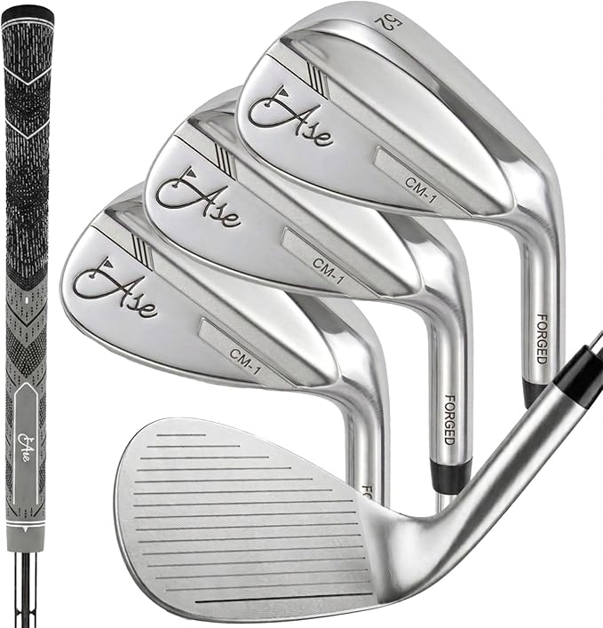 Premium CM-1 Golf Wedge Set or Individual Golf Wedges - Full Face Grooves + Milled Face Wedges, Singles or Set for Men Lob, Gap, Sand Wedged 50/52/54/56/58/60 Degree Clubs