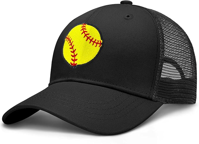 Cool Embroidered Pattern Baseball Cap,Adjustable Fit Trucker Caps,Quick-Dry Comfort Gift for Men Women Accessory-Black