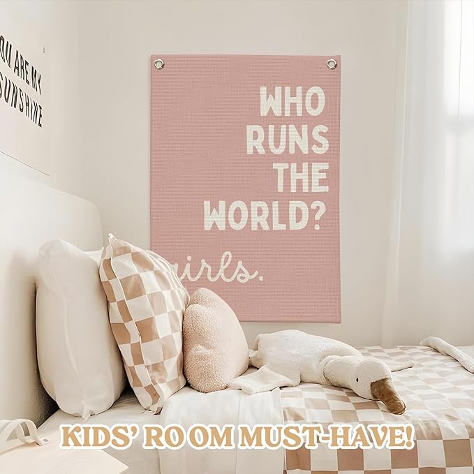 Girls Room Decor for Nursery Decor Linen Canvas Banner, Inspirational Wall - Image 5