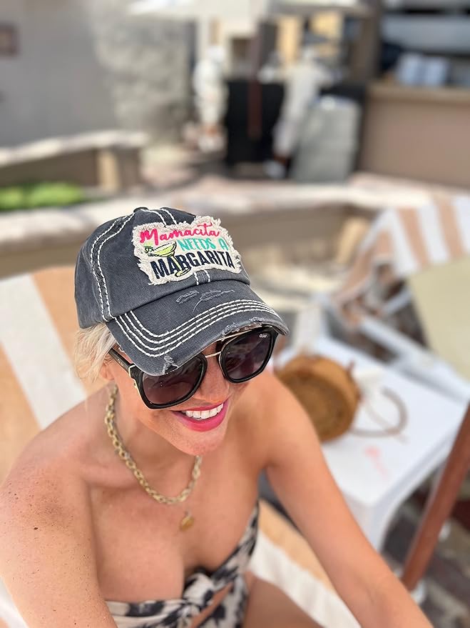 Funky Junque Distressed Vintage Baseball Cap - Embroidered Patch Women's Hat - Holiday, Lifestyle & Patriotic Designs