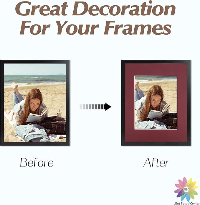 Mat Board Center, 11x14 for 8x10 Maroon Color Mats - Image 6