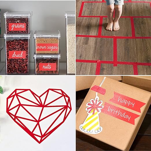 Red Painter's Tape, 1 inch x 60 Yards x 10 Rolls - Image 7