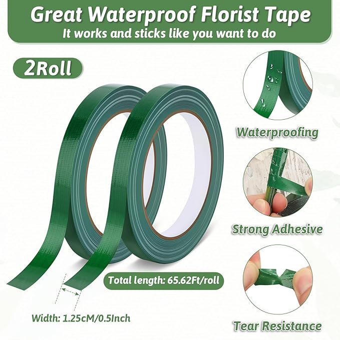 MAPVOLUT 6 Pack Green Floral Foam Blocks + 2 Rolls Waterproof Floral Tape | Wet - Image 4