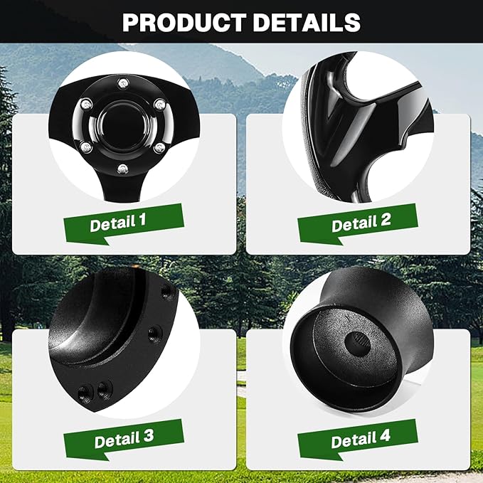 Golf Cart Accessories Steering Wheel D-bottom and Golf Adapter for YAMAHA Golf Carts Adapter Skid-black