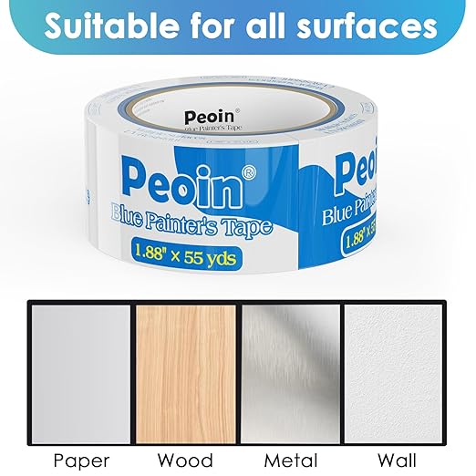Blue Painters Tape 2 Inch Wide Bulk, 24 Roll Painting Tape Blue Masking Tape - Image 5