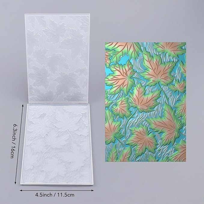 BAOFALI 3D Autumn Theme Plastic Embossing Folders Maple Leaf - Image 2