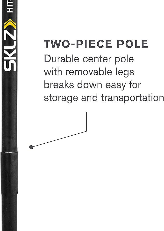 SKLZ Hit-A-Way Youth Baseball Swing Trainer, Portable Solo Batting Practice with Stand, Tethered Ball for Hitting Drills, Ages 13 and Under