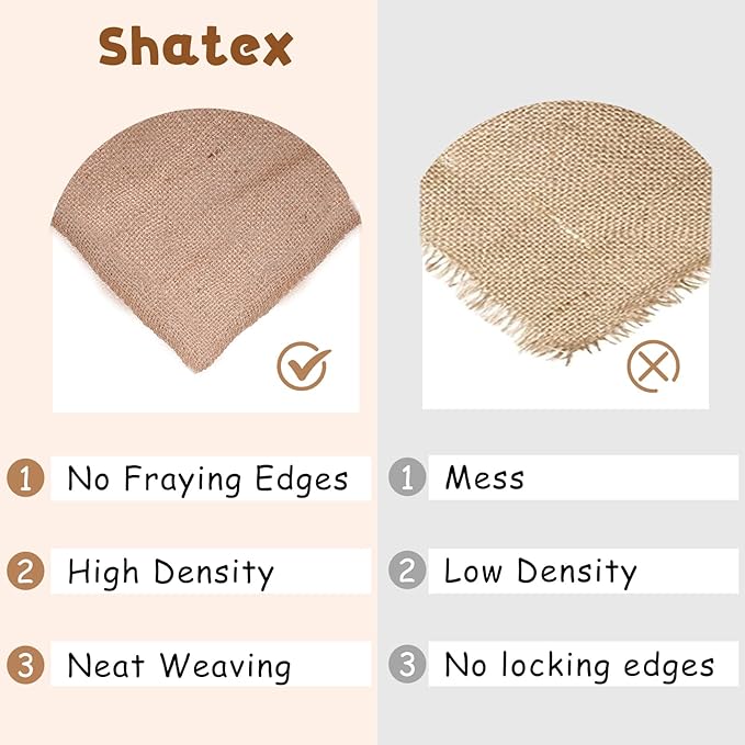 Shatex Natural Burlap Roll, 36inch x 18ft High Density Burlap Fabric - Image 3