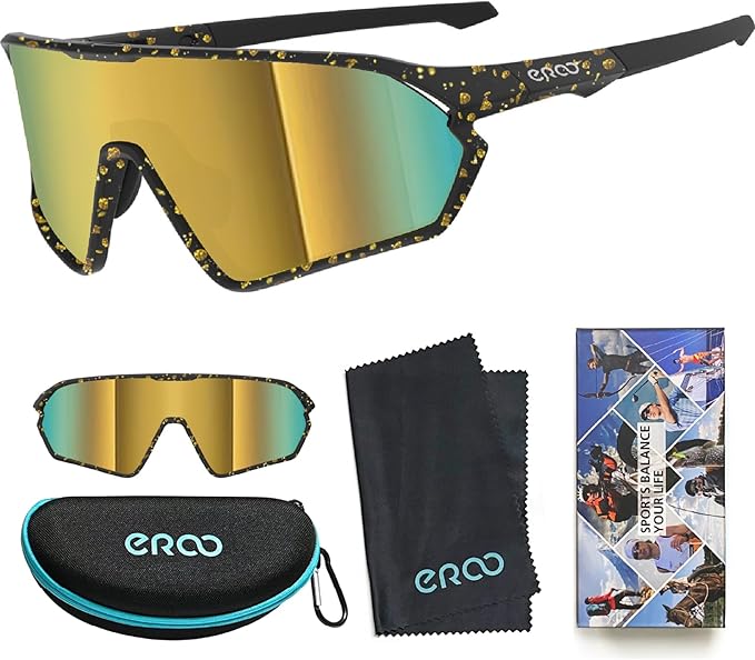Youth Baseball Polarized Kids Sunglasses for Boys Girls Age 6-12 with Carrying Case Cycling Softball Padel Lightweight