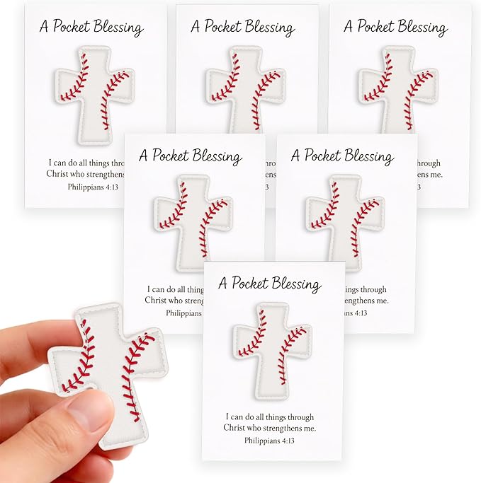 Gosodeny 6 Set Baseball A Pocket Blessing with Gift Cards Pockets Blessing Baseball Encouragement Gifts nspirational Baseball Keepsake for Players and Coaches Sports Lovers Team