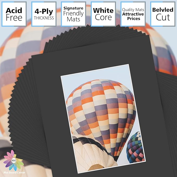 Mat Board Center, 8x10 for 5x7 Black Picture Mat Sets - Image 2